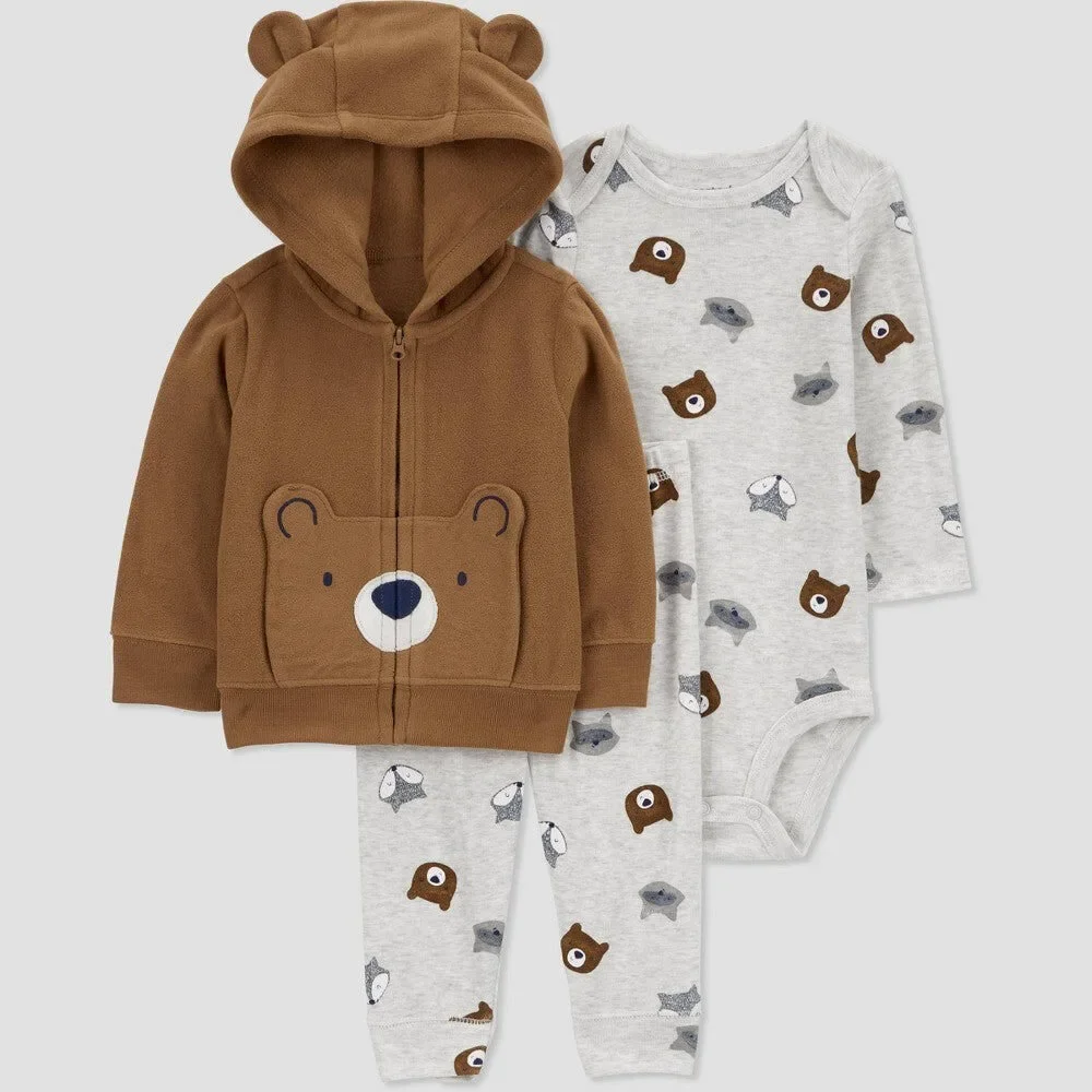 Carter's Baby Boys' Bear Coordinate Set Brown, Size 12M